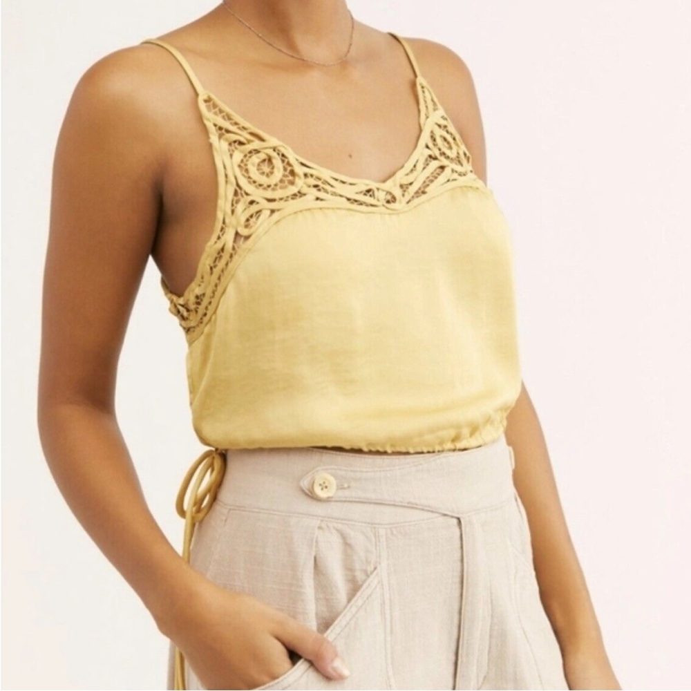 Free people intimately gold silky tank top